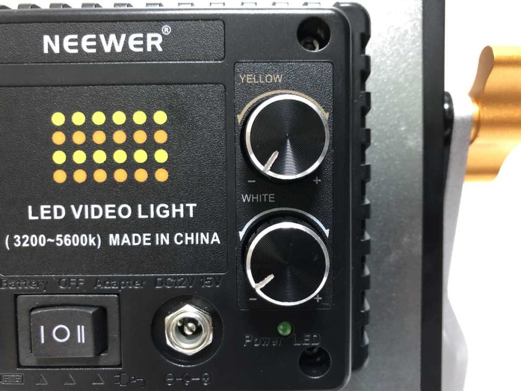 NEEWER 480 LEDビデオライト 色温度調節つまみ